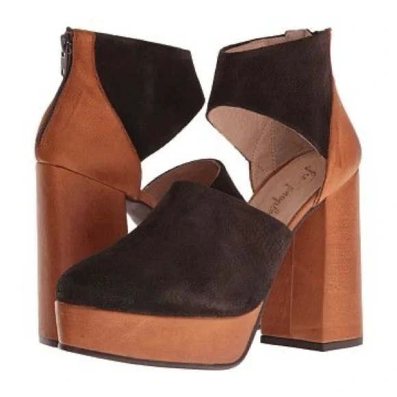 Free People Two-Tone Suede Platform Heels - Picture 1 of 14